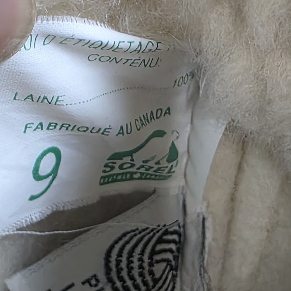 Vtg Sorel Caribou Snow Duck Boots Men's 9 Tan Leather Wool Lined Kaufman Canada - Picture 8 of 11